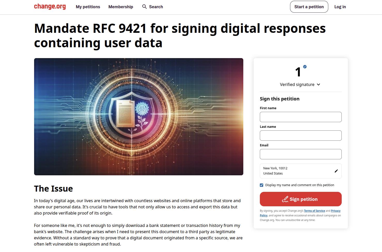 Change.org Petition